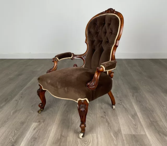 Antique 19th Century Victorian Armchair In Walnut ( REF AF-3119 )