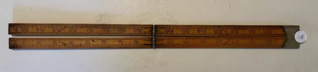 RABONE CHESTERMAN No 1380 Boxwood & Brass Folding Ruler 36"  18