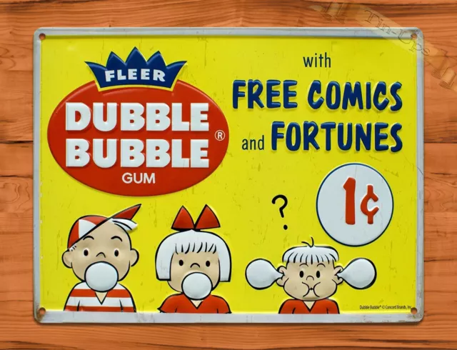 TIN SIGN "Dubble Bubble" Gum Food Ad Vintage Art Poster Man Cave