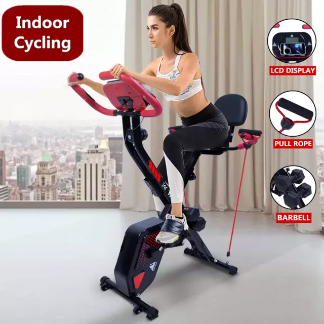 3IN1 Folding Magnetic Exercise Bike Fitness Workout Training Home Gym Bicycle