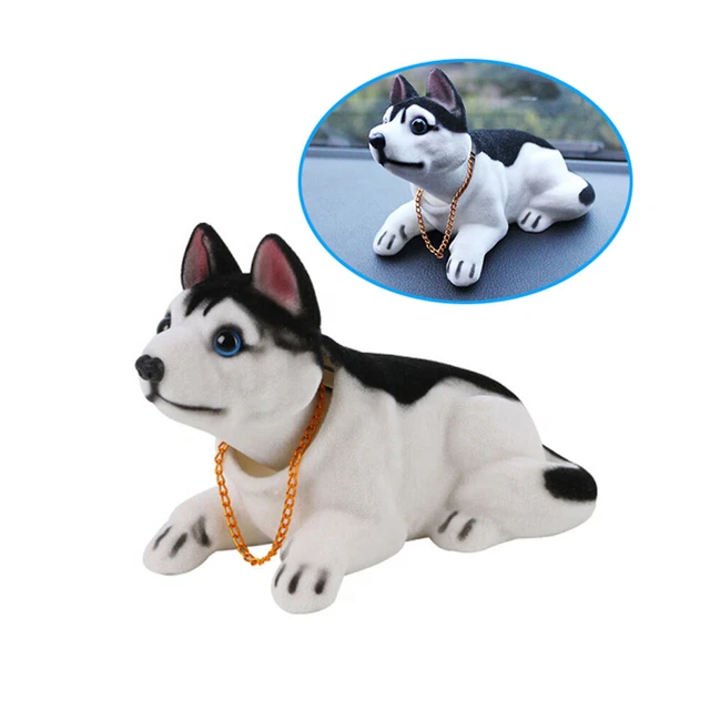 Wackelhund Auto-Deko - Lustiger Husky Mit Nickekopf Für Auto & Büro
