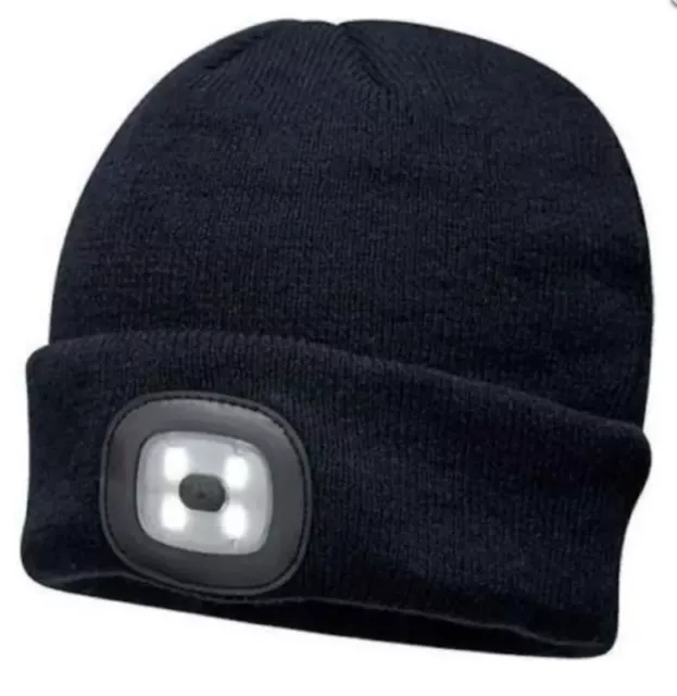 Unisex LED Beanie Hat With USB Rechargeable Battery 5 Hours High Powered Light