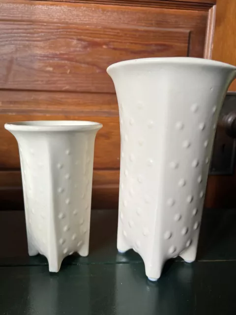 McCoy Pottery Hobnail Vases 6” + 8” Set