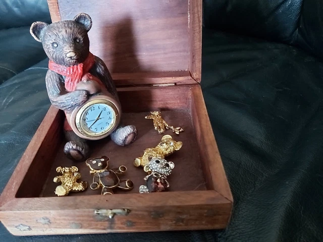 Vintage jewerellery mostly Teddie Brooches and Clock job lot  bundle Vintage .