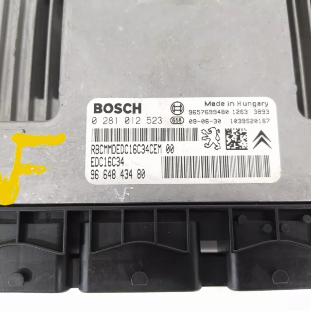 9664843480 Centralita Motor Uce / 0281012523 / 4734984 Para Peugeot 207 Confort 3