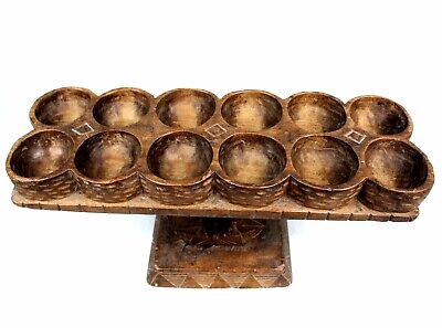 Art African - Antique & Authentic Game D' Awale Akan Baoulé Game Board - 44 CMS 3