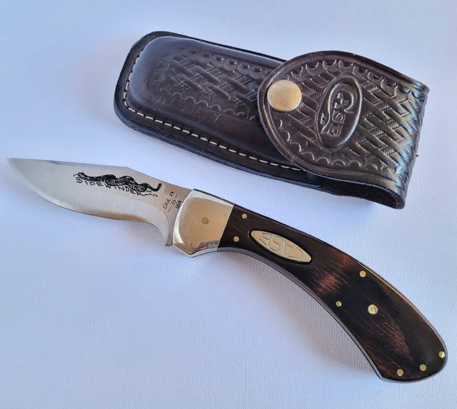 Case XX Sidewinder Folding Blade Survival Hunting Knife Leather Sheath 8 3/4"