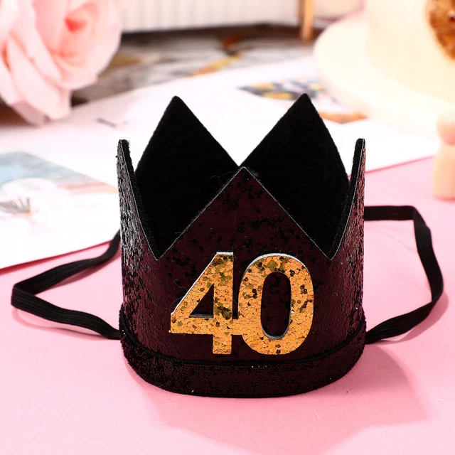 Chapeau D'anniversaire Bébé Couronne - Feutre Réglable - Pour 1 An, Nouveau-né - Accessoire Photo Fête