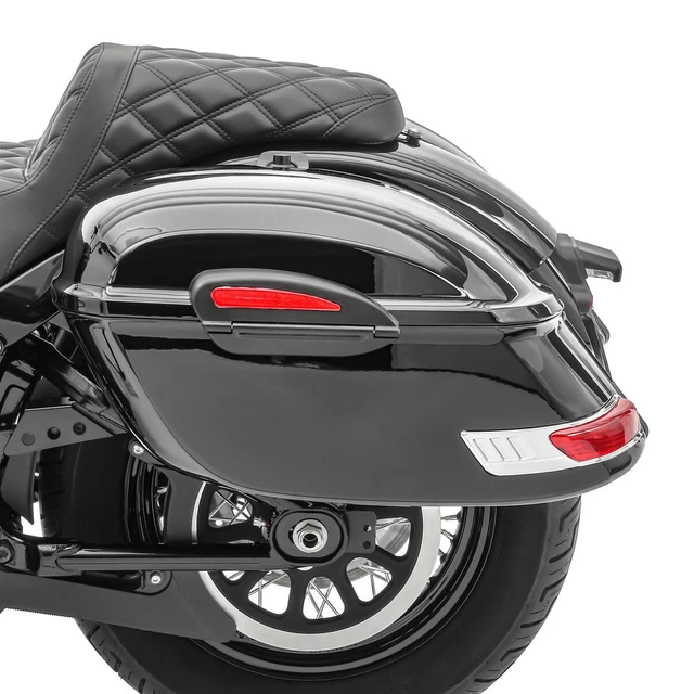 Sacoches rigides laterales + kit de Fixation pour Motos Custom Dallas 20 l Noir