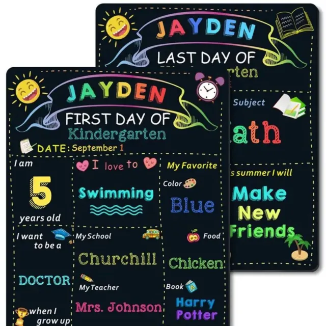 First and Last Day School Board Double-Sided 1st Day of School Sign  School