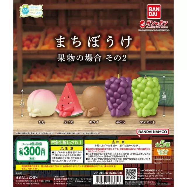 Machiboke Fruit Part.2 Mascot Capsule Toy 5 Types Full Comp Set Gacha gashapon