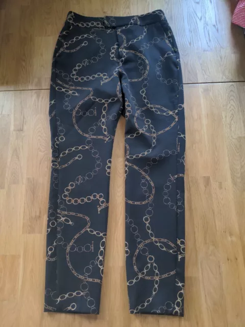 ZARA CHAIN PRINT Trousers Size 10 0.99 PicClick UK
