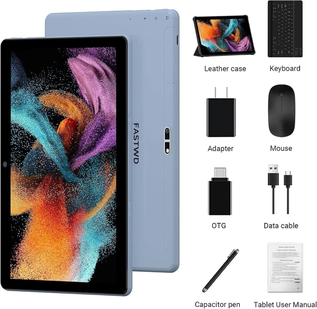 2026 Dernier 10 Pouces Tablette Android 15 Avec 5G Wi-FI 6,20 GO RAM