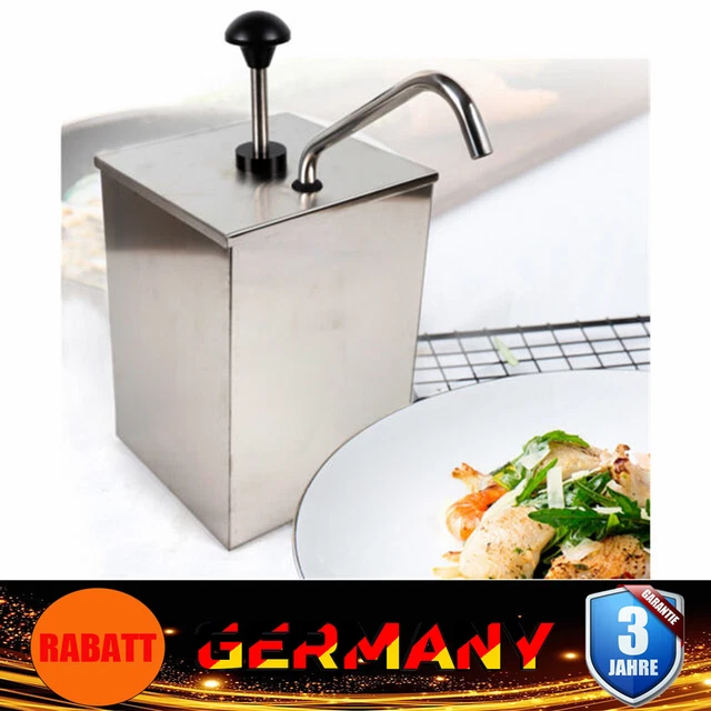 Edelstahl Soßenspender / Dispenser 1 Eimer Pump Saucenspender Ketchup Spender