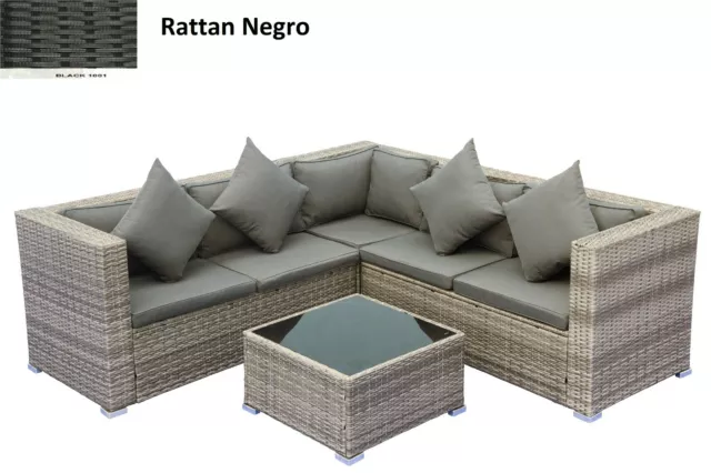 Conjunto Set Muebles de Jardín Terraza Ratán Sintético Juego Sofás con mesa