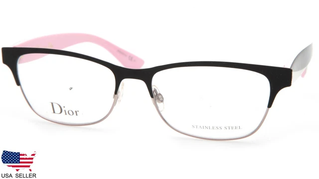 Christian Dior CD3782 NHW BLACK WHITE PINK EYEGLASSES 54mm (READ, DISPLAY MODEL)