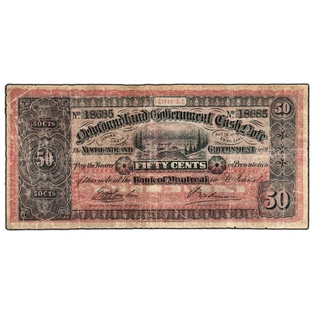 50 Cents 1911-12 Newfoundland Government Cash Canada Note