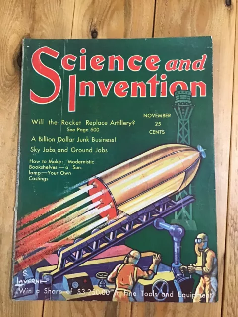 SCIENCE AND INVENTION Magazine November 1930 Rockets Replace Artillery? Sci-fi