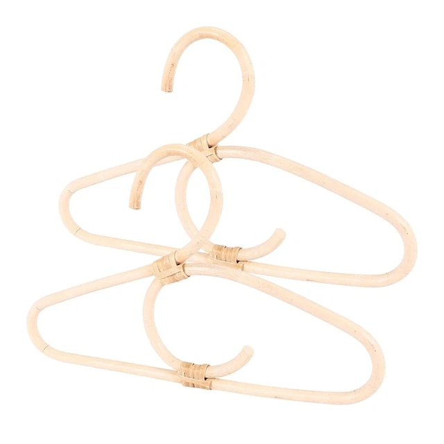 2 Pcs Rotin VêTements Cintre  Nordique Enfants VêTements Organisateur Rack 1900