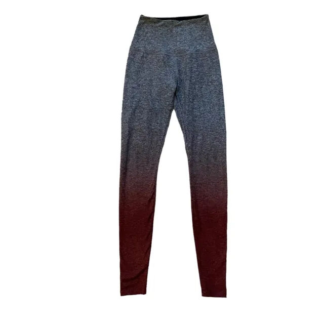 Beyond Yoga Ombre High-Waisted Leggings Gray Burgundy Dip Space Dye Size Small