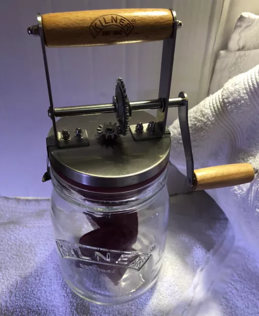 KILNER Hand Crank  Butter Churner With Natural Wooden Handles/burgundy Churn