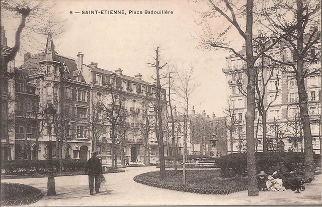 CPA 42 SAINT ETIENNE. PLACE  BADOULLIERE....ECRITE.EN 1909 TBE (ref 48)