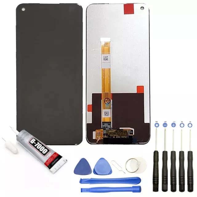 Vitre + Ecran Lcd Pour Oppo A53S 6.5" Cph2135 Noir + Outils+ Colle
