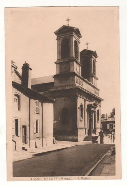 Cpa 55 - Stenay : L'église (Meuse) Écrite