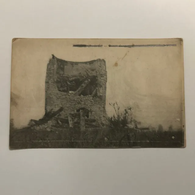 FRANCE, Postcard, Ruines du Moulin de Bellacourt, WWI, Sent From The Frontline