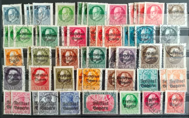 Briefmarken Bayern Konvolut  Lot  aus Mi-Nr. 110 bis 156 gestempelt
