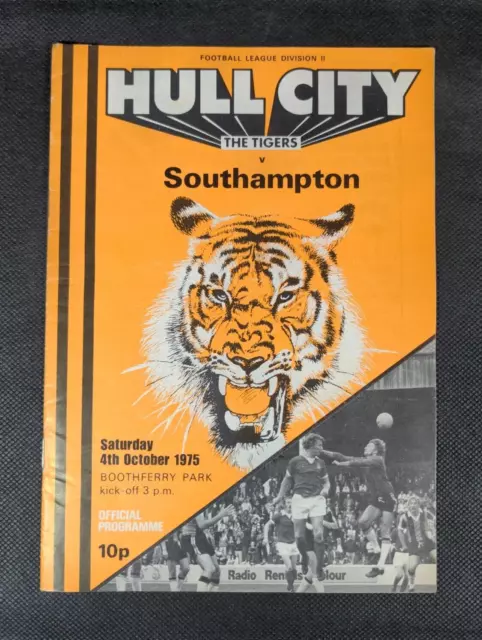 Hull City v Southampton Vintage Football Match Program 04/10/1975