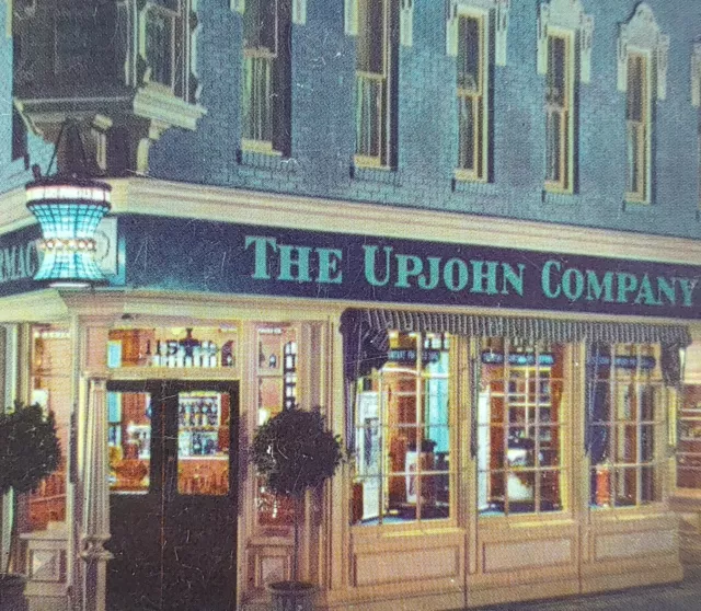 Disneyland Upjohn Company Drugstore Pharmacy Kalamazoo MI Vintage Postcard