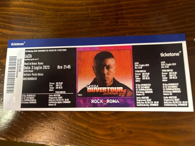 biglietto concerto di lazza 3 luglio 2023 ore 21:45