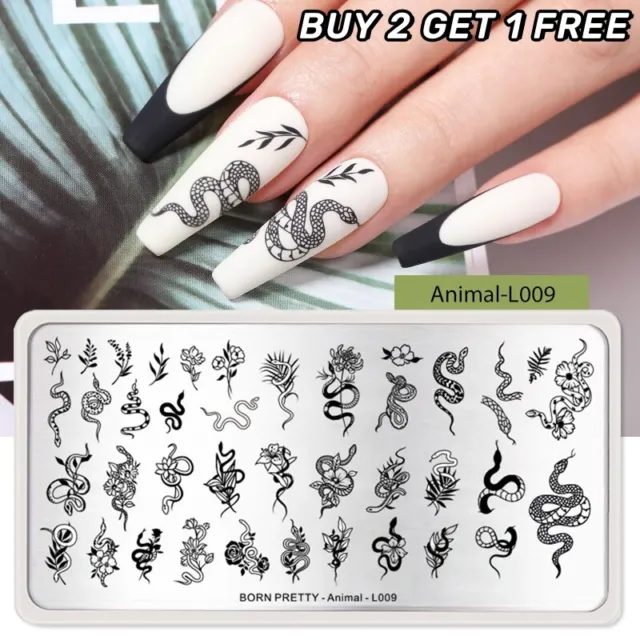 BORN PRETTY Nail Stamping Plates Flower Print Nail Art Templates Stencils Tools