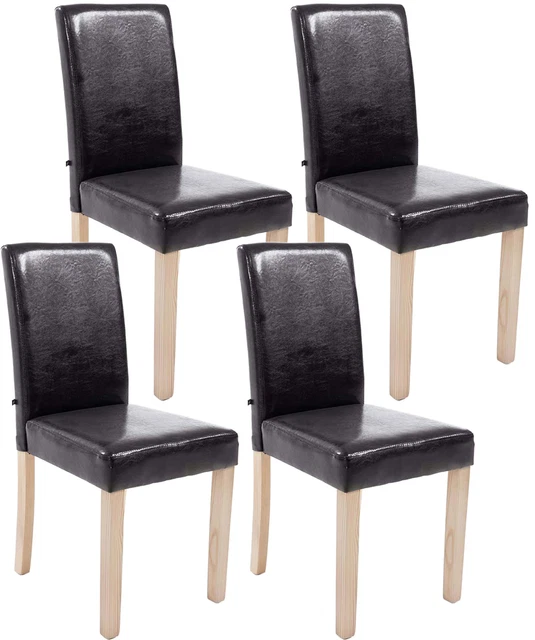 6 Chaises Salle à Manger Noires, Style Scandinave, Pieds Bois – Catherina