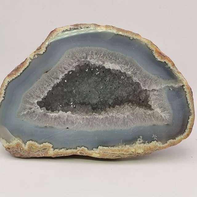 Große Achat Geode Druse, Glatt Geschnitten 145*97*54mm, 839g Sammlung Quarz 3