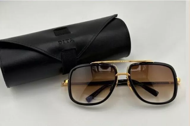 DITA Sunglasses DRX-2030B-59 18K Gold-Black Frame Brown Gradient Lense Japan