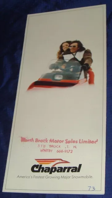 BS176 Vtg Chaparral Snowmobile Dealer Sales Brochure 1973