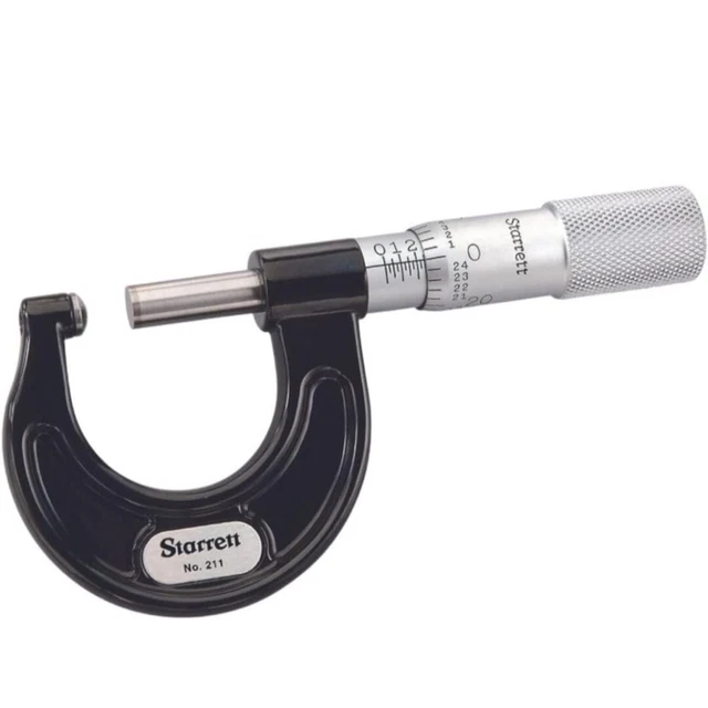 OD MICROMETER, STARRETT 01" Outside Mic, No. 211XP, Carbide Anvils