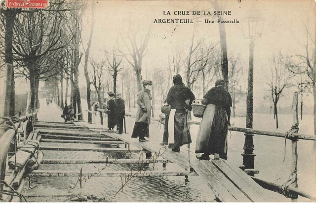 95 Argenteuil #As29760 La Crue De La Seine Une Passerelle