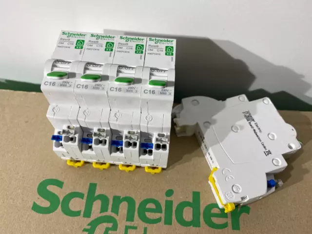 Lot de 5 disjoncteurs 16A Ph+N courbe C 3kA 230V SCHNEIDER Resi9 XE - R9EFC616