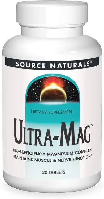 Source Naturals Ultra-Mag 120 Comprimés,Magnésium Complexe,Muscle & Nerfs Santé