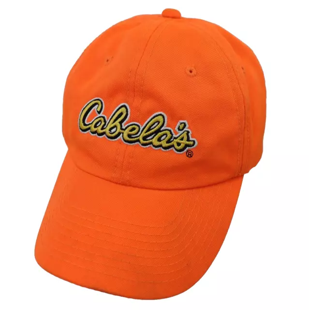 Gorra de béisbol Cabela's naranja brillante ajustable para hombre con correa sombrero OSFA talla única