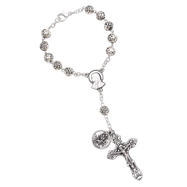 Religious Gift One Decade Car Rosary with Saint