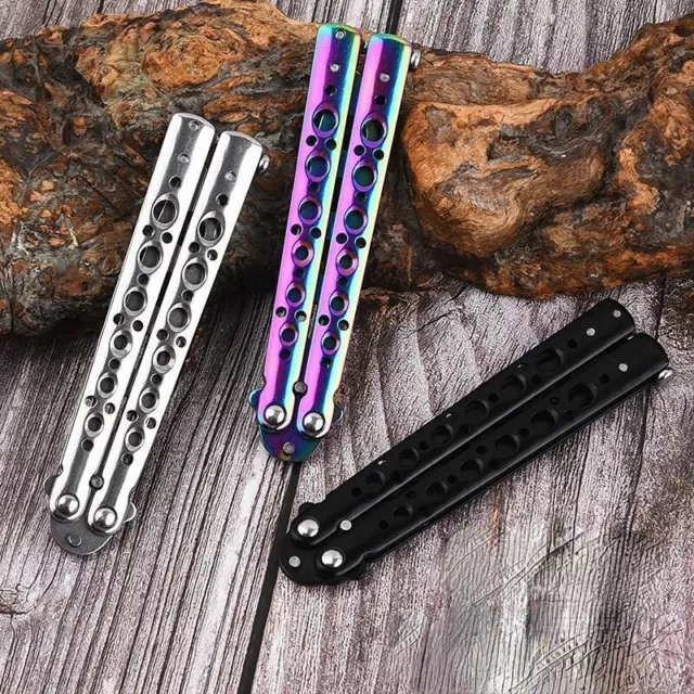 Portable Folding Butterfly Knife CSGO Balisong Trainer Stainless Steel Pocket Pr