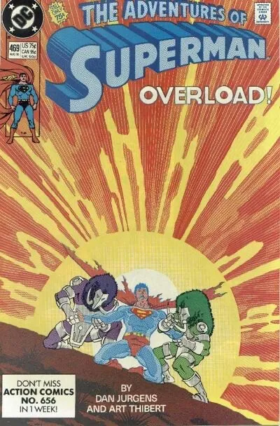 ADVENTURES OF SUPERMAN #469 F/VF, Direct DC Comics 1990 Stock Image