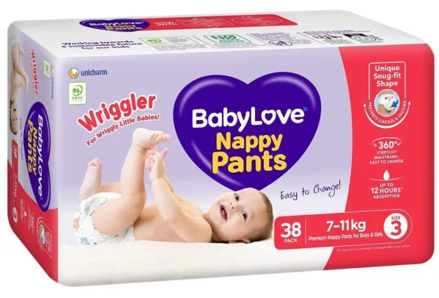 BabyLove Nappy Pants Size 3 (7-11kg) | 76 Pieces (2 X 38 pack)