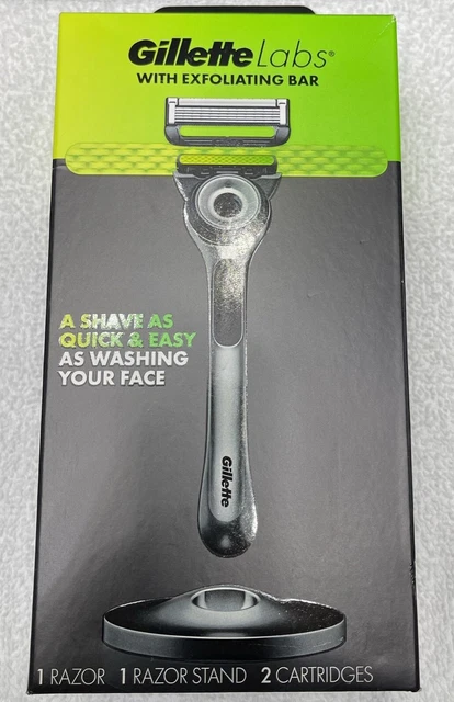Gillette Labs Men's Razor with Exfoliating Bar with Razor Stand & 2 Cartridges