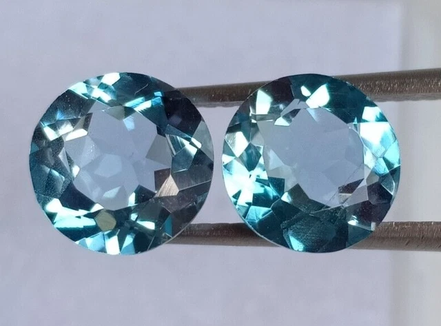 8X8 MM Natural Blue London Topaz Round Pair Top Quality Loose Gemstone 4.50 Cts