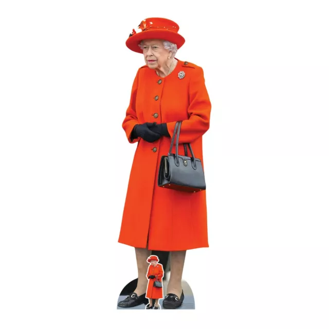 Queen Elizabeth II Red Hat and Coat Lifesize Cardboard Cutout Platinum Jubilee